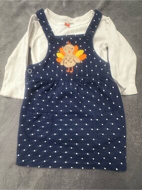 Carter’s Turkey Jumper Dress & Bodysuit Set 12M Thanksgiving